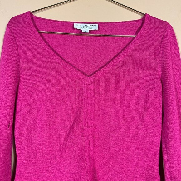 ST JOHN EVENING V-Neck  Long Gathered Sleeves - Picture 2 of 11
